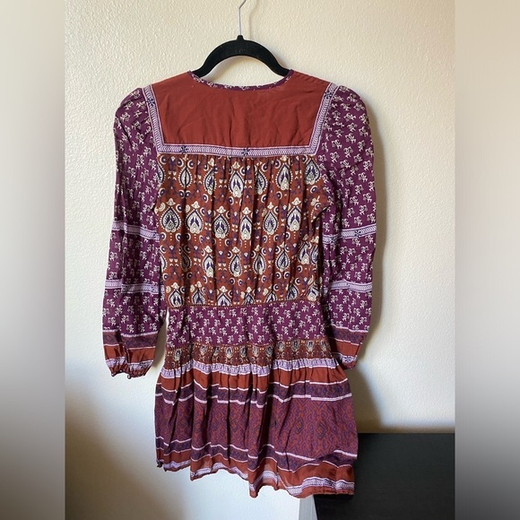 SEA NEW YORK WOMENS PURPLE/BURNT ORANGE PRINTED MINI DRESS SIZE 2 - Picture 4 of 8